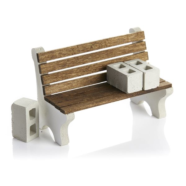 1:12 Scale Mini Outdoor Bench - Image 3